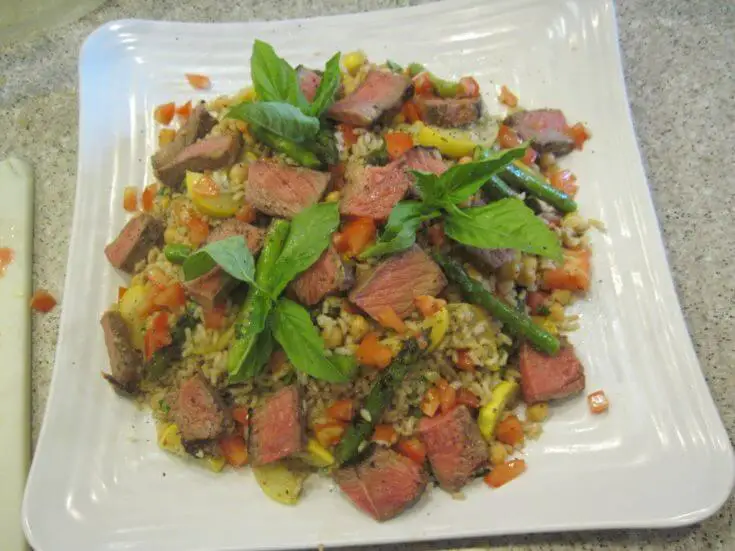 Farmer’s Market Vegetable, Beef, and Brown Rice Salad