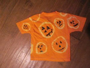 Finished DIY pumpkin shirts