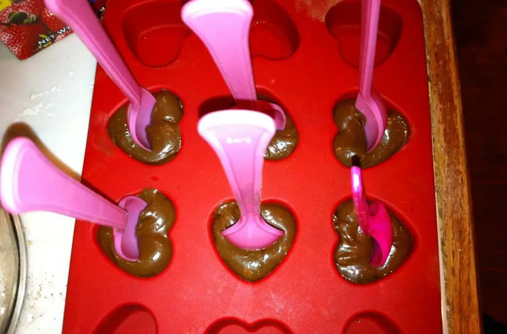 Valentine’s Day Chocolate Hearts on a Spoon