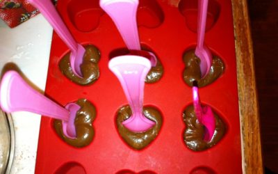 Valentine’s Day Chocolate Hearts on a Spoon