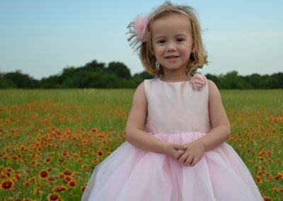 Texas field with pretty girl