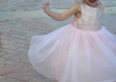 Princess Cupcake twirling in the fountain