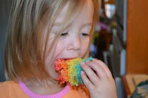 rainbow rice krispy treats