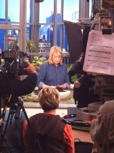 Martha Stewart on set