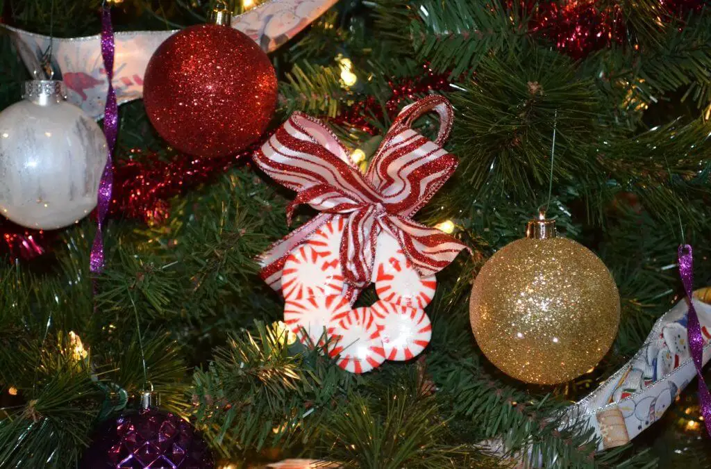 Ornaments made out of Peppermints
