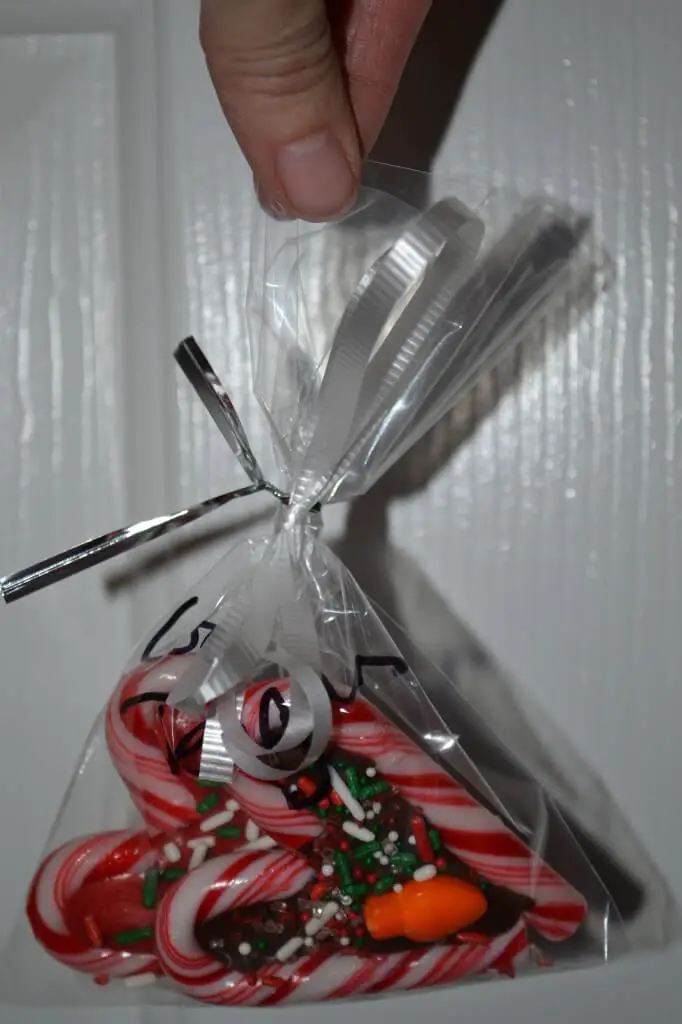 treat bags, candy cane hearts