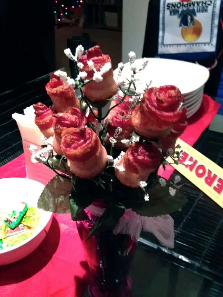 bouquet of bacon roses