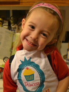 princess cupcake in apron