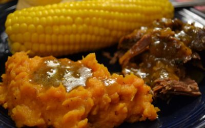 Beef Pot Roast with Mashed Ginger Sweet Potatoes