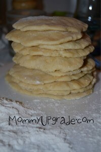 dough pile for meat pies