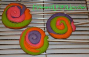 rainbow lollipop cookies for Wacky Wednesday cookies