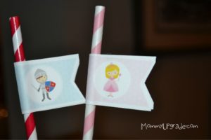 Princess and Knights party paper straws