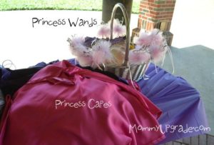 Princess and Knights party capes wands and hair