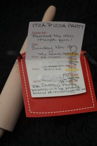 pizza party invitation words