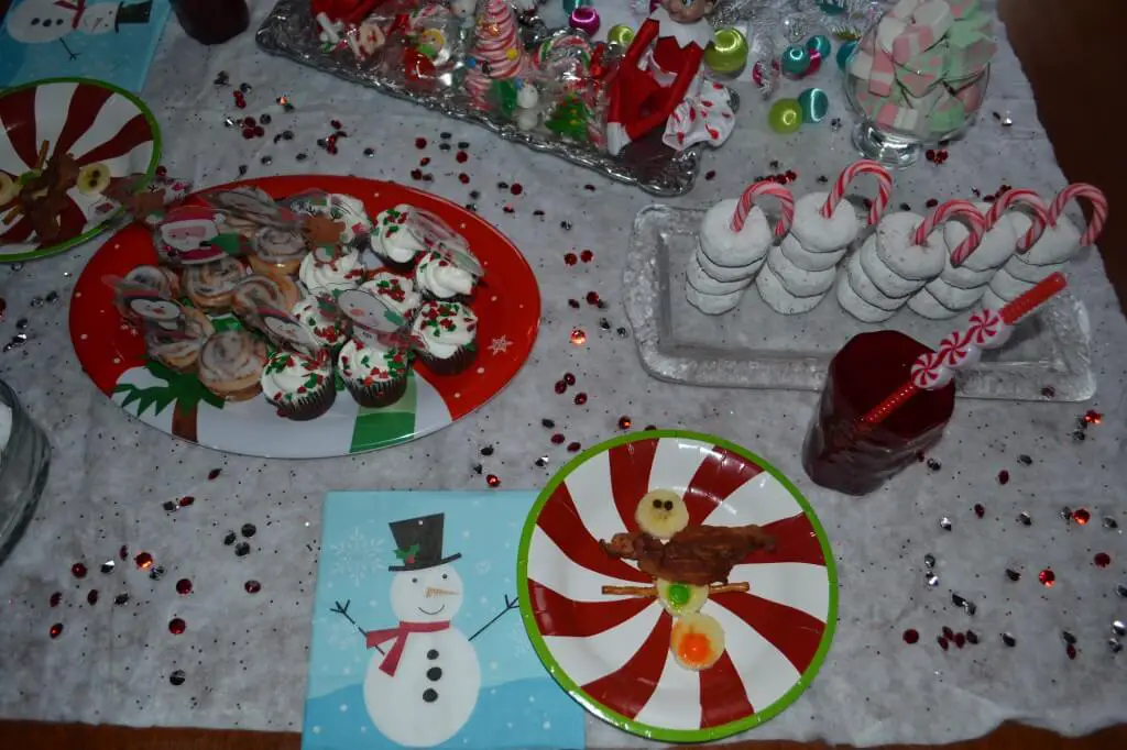 top view of north pole breakfast table