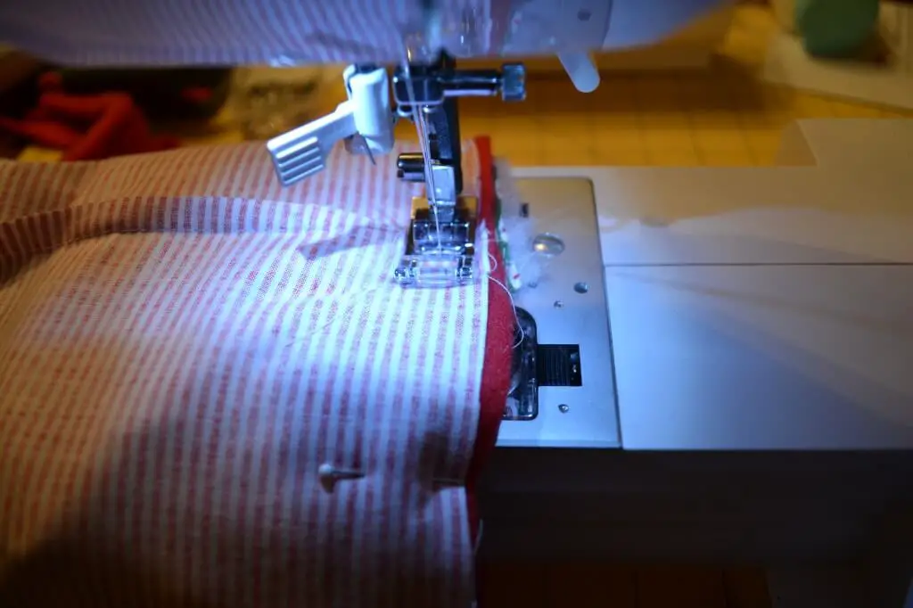 Stitching on a sewing machine