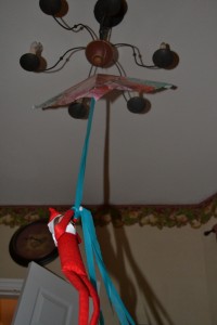 elf on the shelf flying kite
