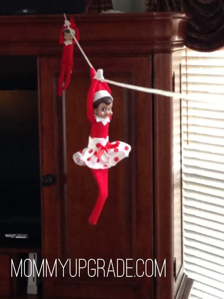 elf on a shelf zip line