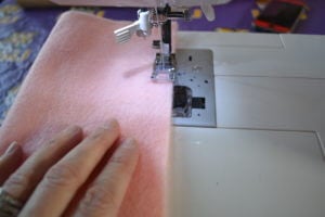 sew pink felt