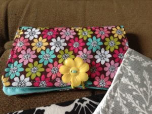 flower fabric business card holder