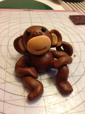 fondant monkey cake topper