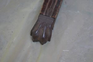 rusty metal table feet