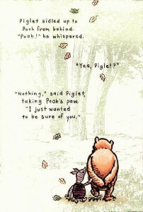 pooh and piglet in the woods