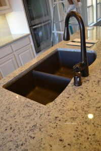 granite sink in custom home