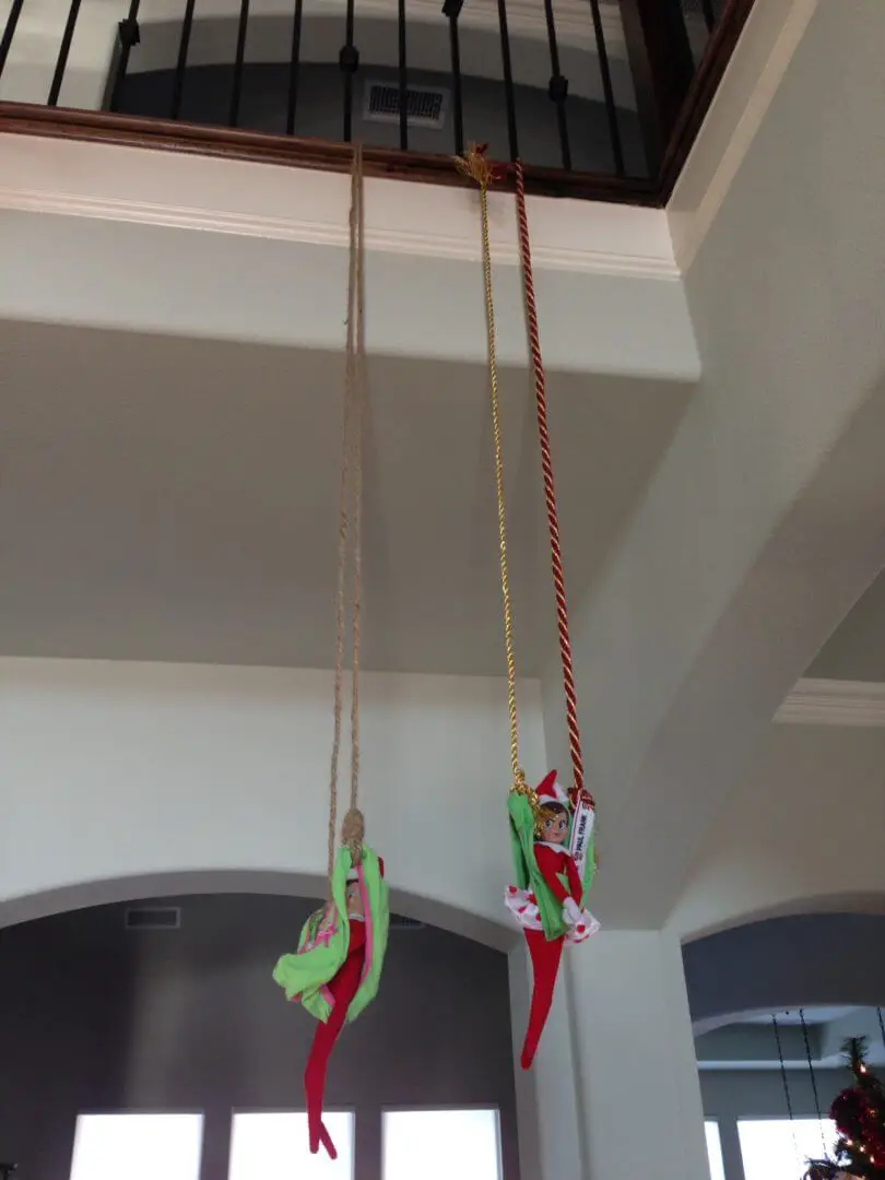 elf on a shelf swings from panties