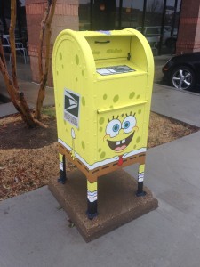 spongebob squarepants as a mailbox