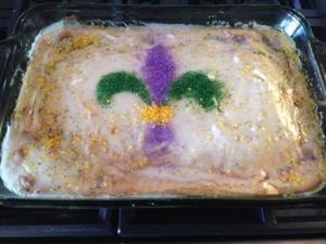 recipe king cake bars for mardi gras with flour de lis