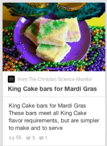 Mardi Gras King Cake Bars