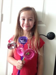 kids craft with paper plate flowers