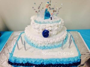 frozen cake with elsa and olaf