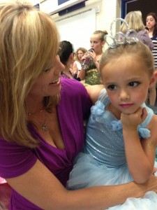 mother with kid at a dance show