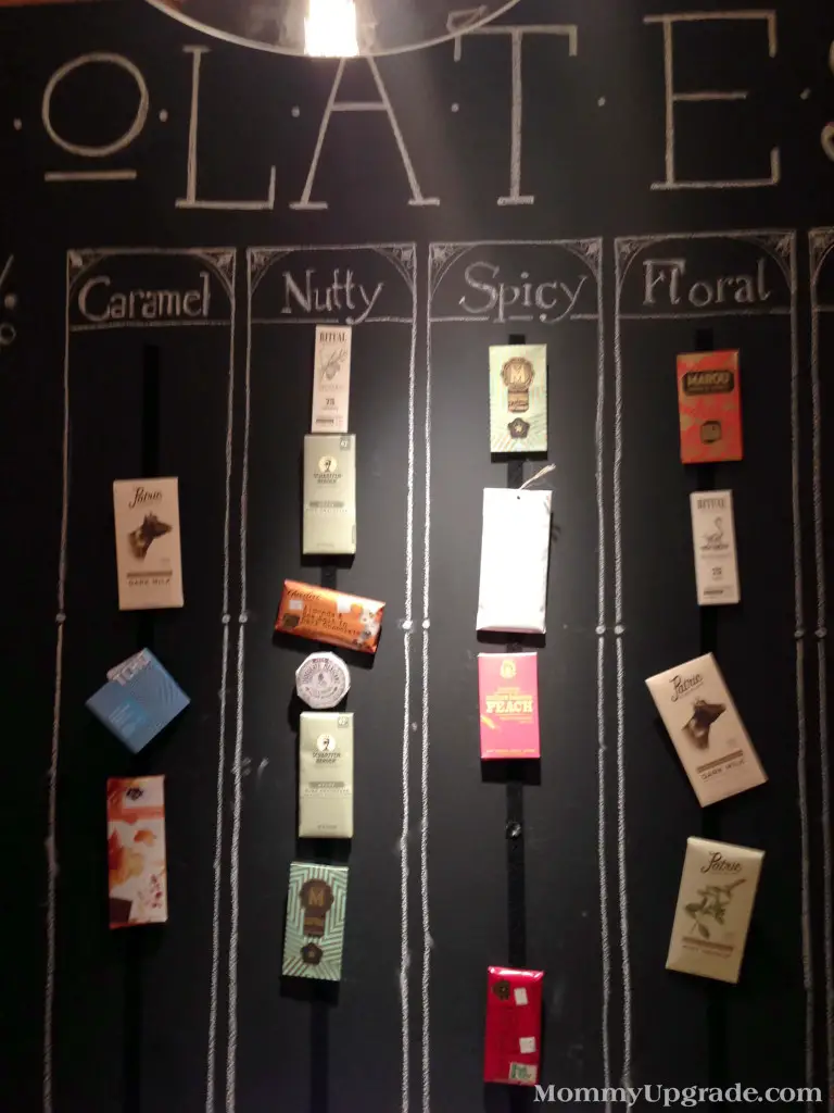 chocolate bar menu at lolli and pops frisco