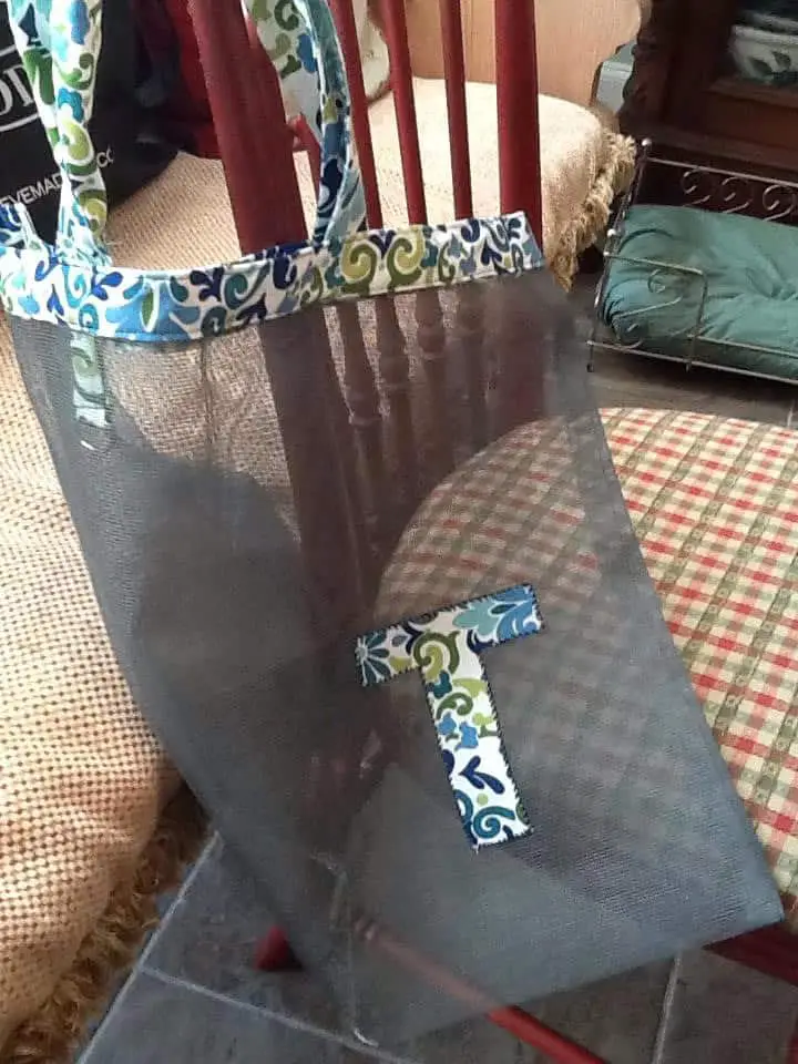 tote bag made from window screen