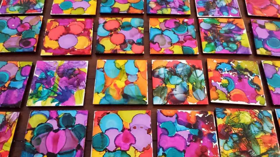 alcohol ink coasters