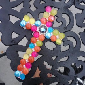 bright colors mosaic cross