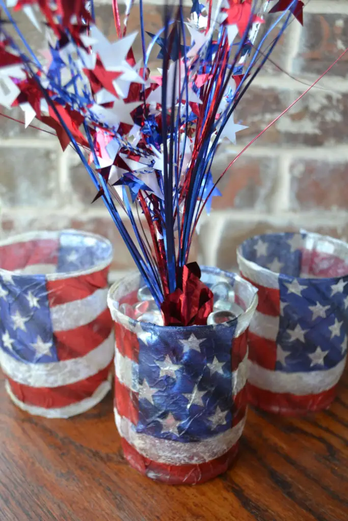 DIY July 4th candle holders