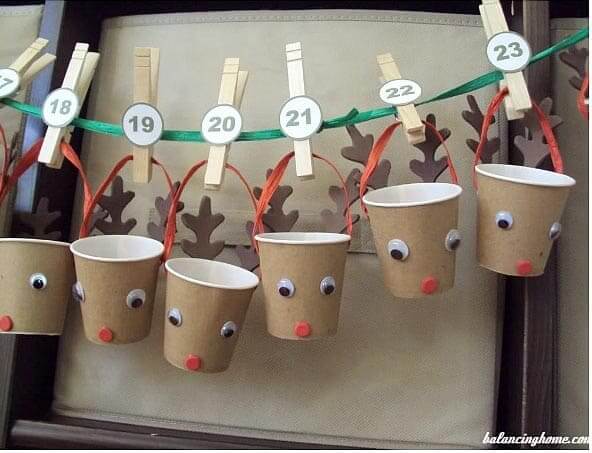 DIY reindeer advent calendar