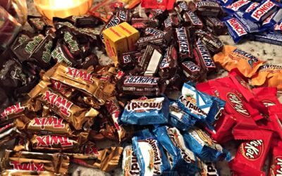 Left-over Halloween Candy Snickers Brownies Recipe