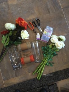 flowers and vase on table