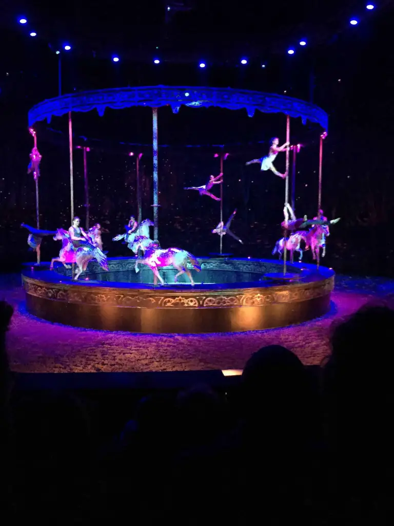 acrobats around a ring