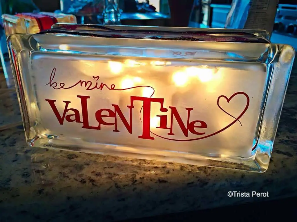 glass block be my valentine glass block be my valentine