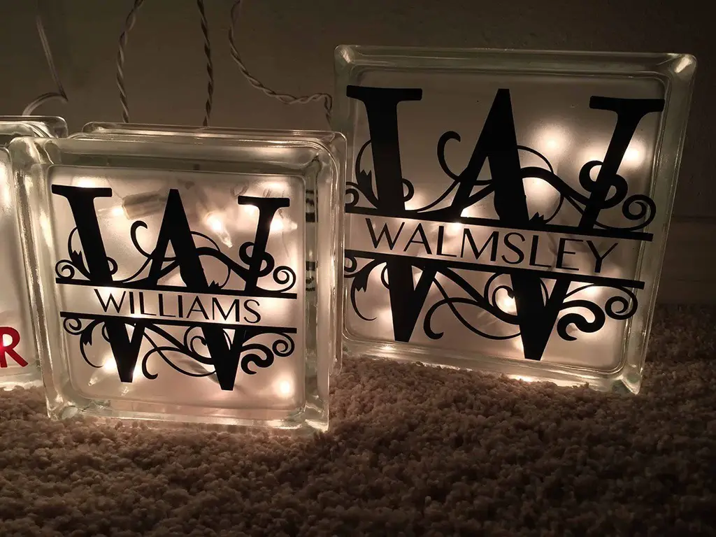 monogram large glass blocks