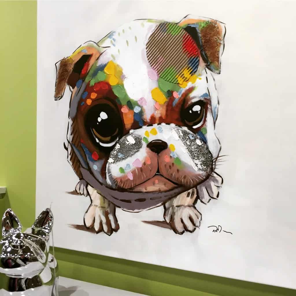 pug painting from Nebraska Furniture Mart