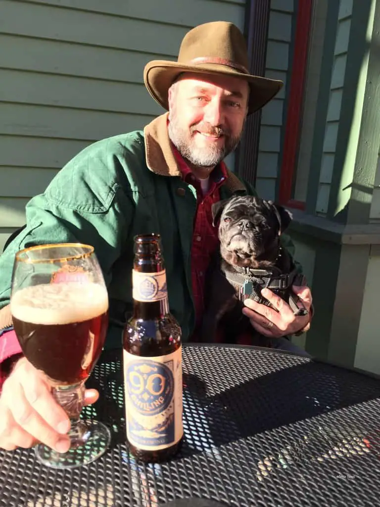 big daddy trying a local brew