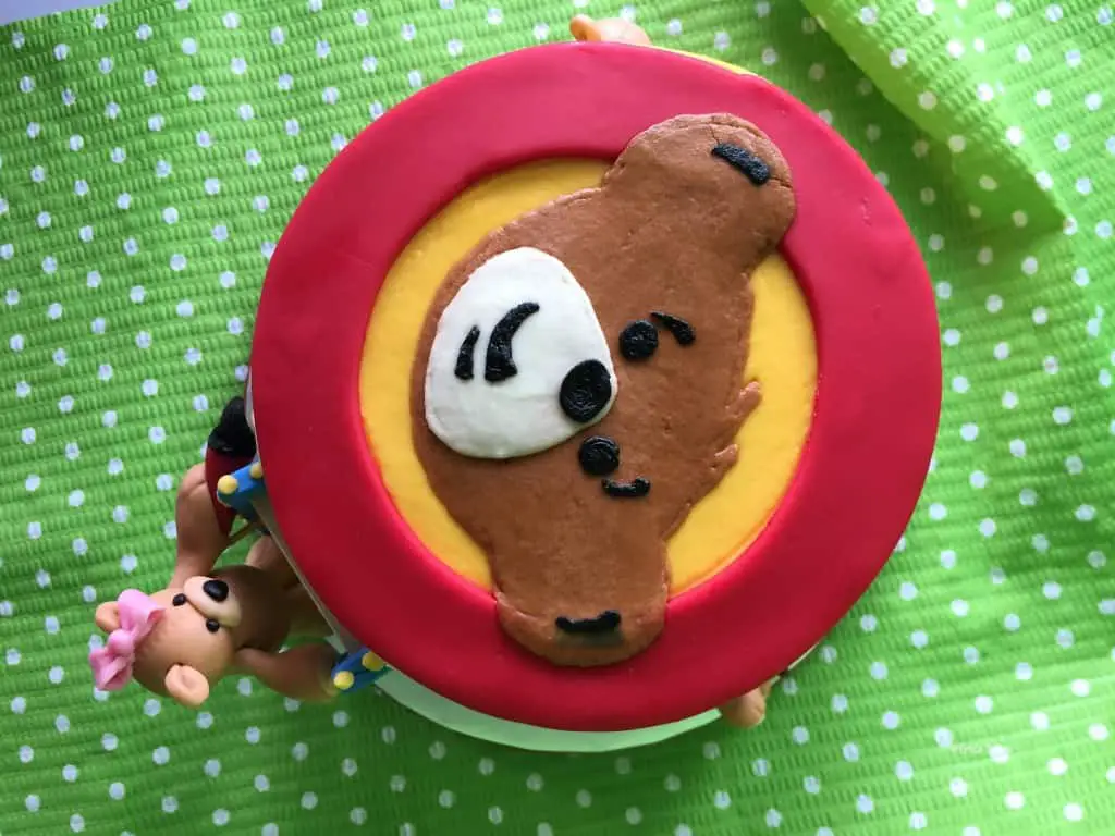 top view of build a bear cake by costar cakes