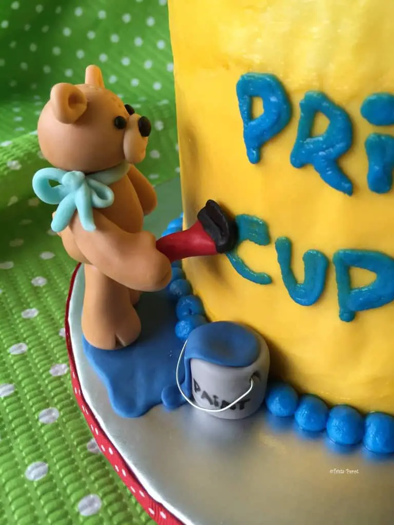 painting bear on build a bear cake